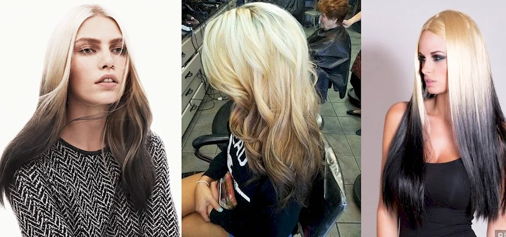 ombré dark roots blonde ends