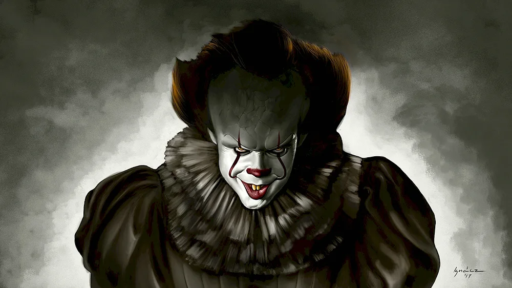 Steven King it PENNIWAISE clown art