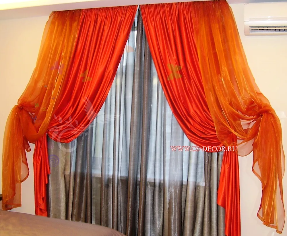 Orange curtains