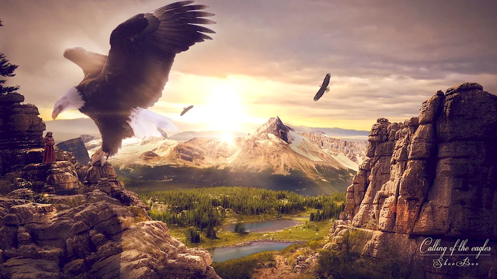 Eagle over the mountains