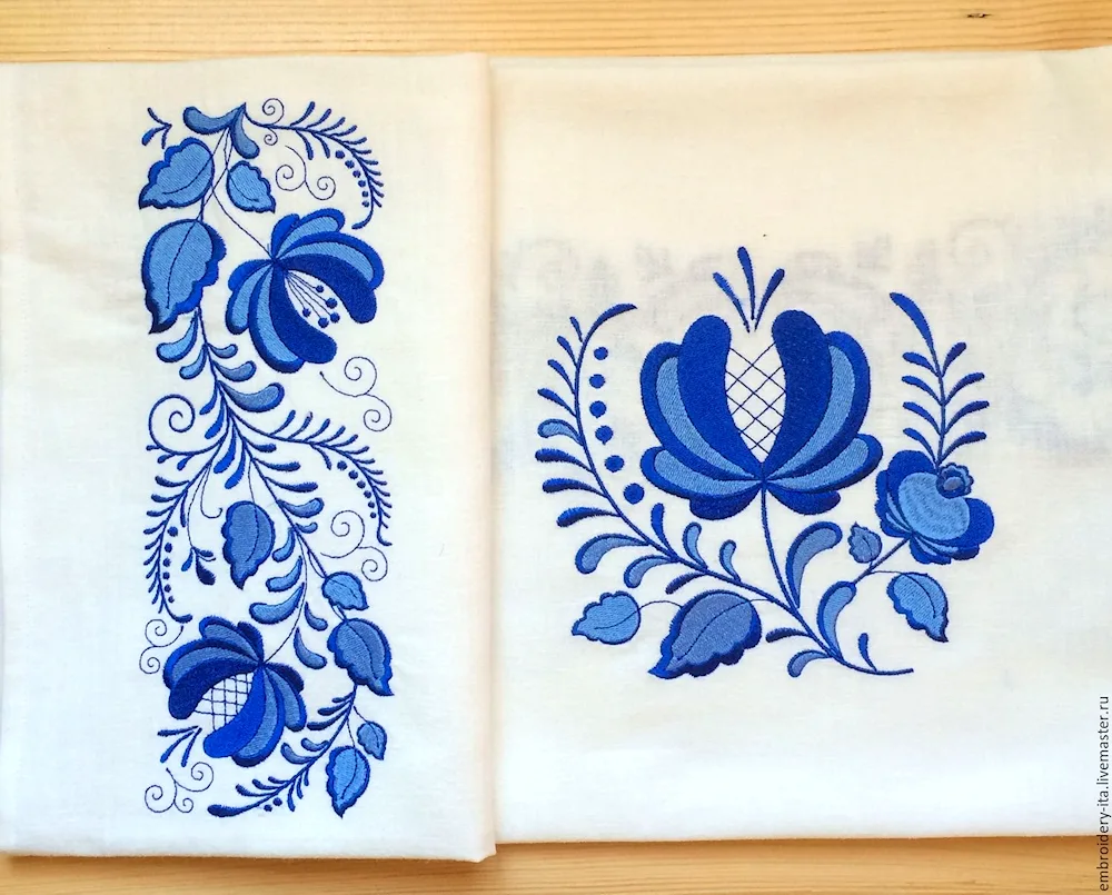 Ornamental Gzhel painting