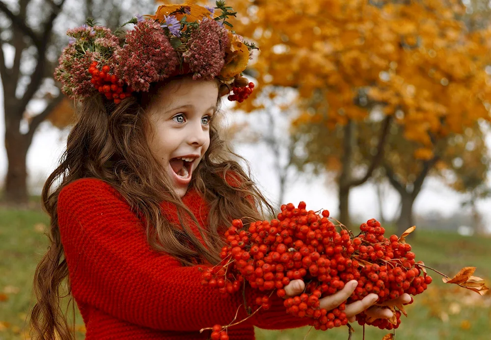 Girl and leaves