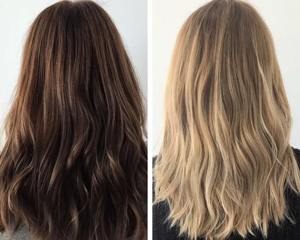 Blonde hair colouring for dark hair