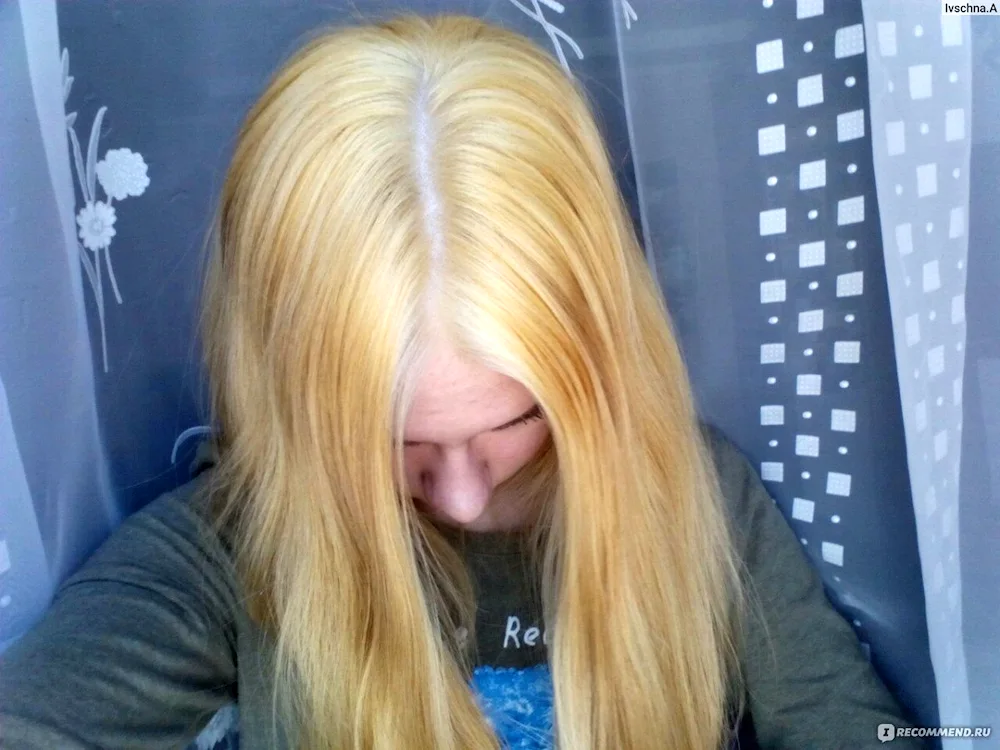 Lightened hair yellow