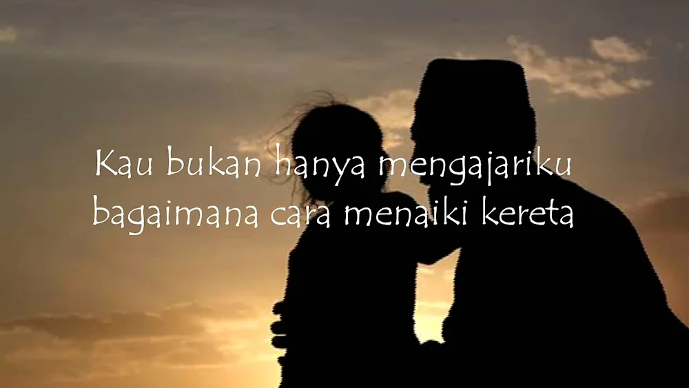 Father and son silhouette