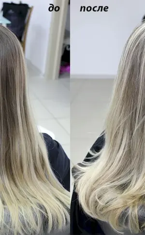 Outgrowth highlights on blonde hair