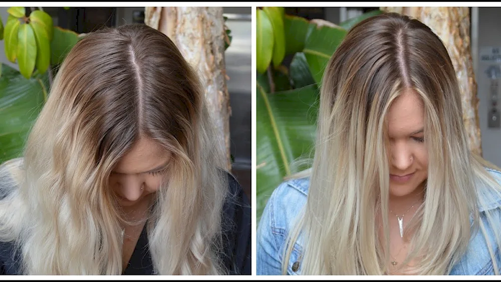 Offset melange on the blonde hair