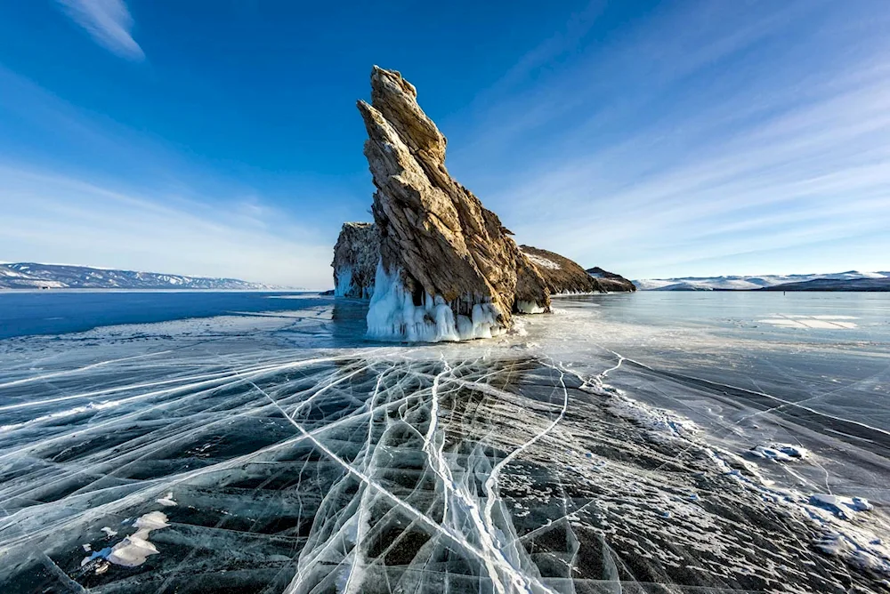 Olkhon Lake Baikal winter