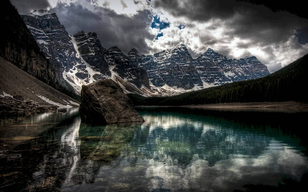 Lake Briese. Dolomite Alps Italy.