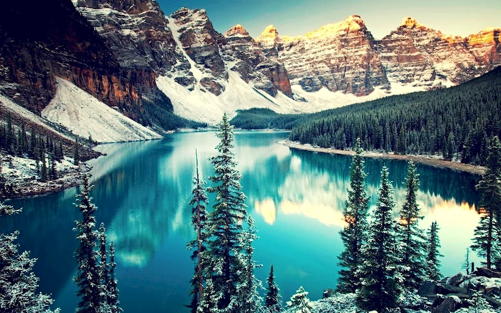 Lake Moraine Alberta Canada