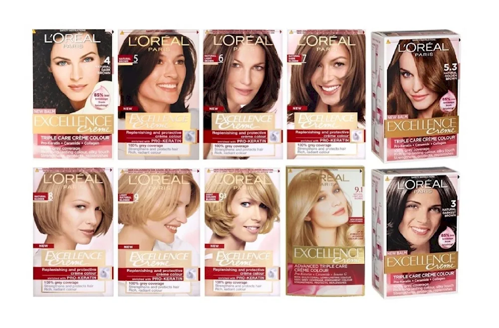 Loreal Excellence hair dye palette
