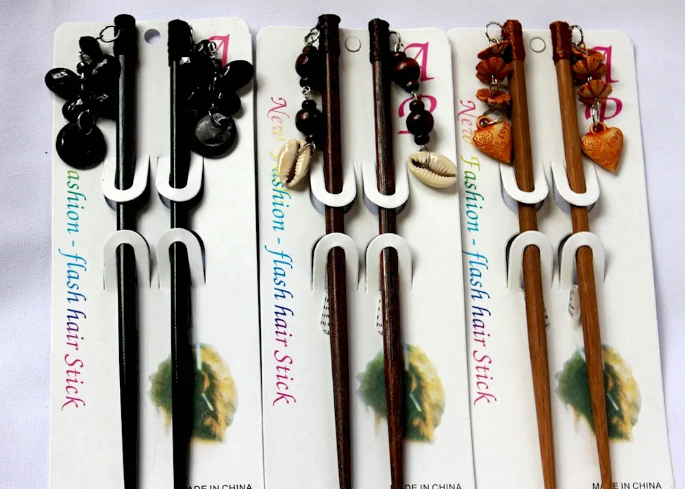 Bun with Chinese chopsticks
