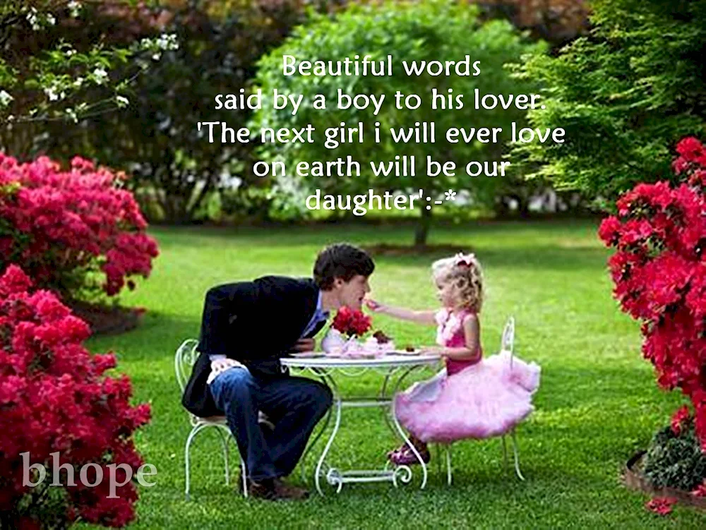 Dad gives daughter flowers