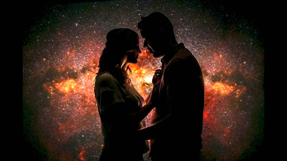 Boyfriend and girl. at night