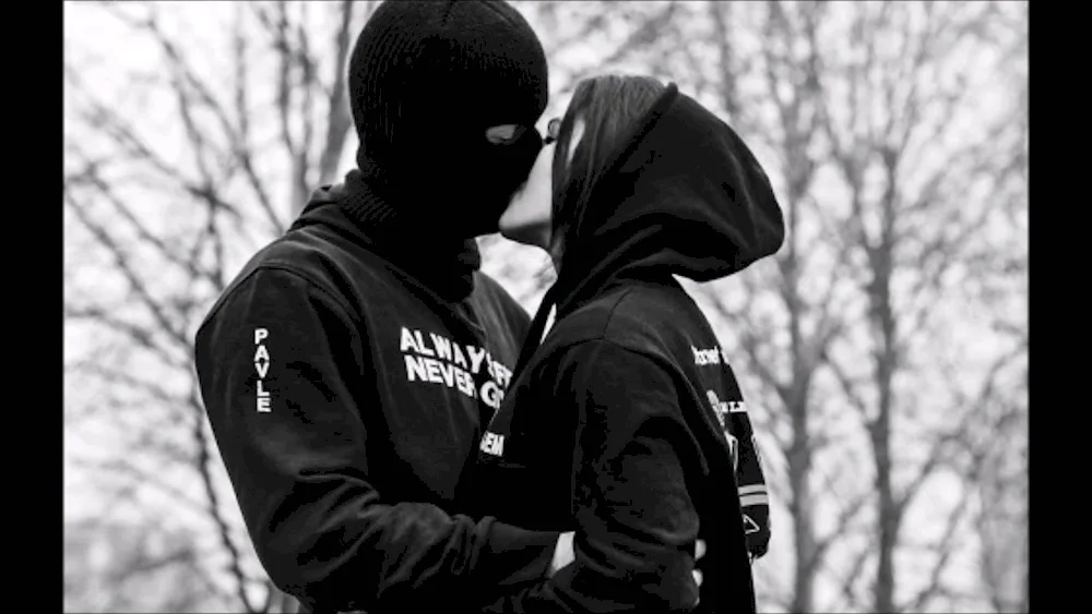 Guy and girl in masks