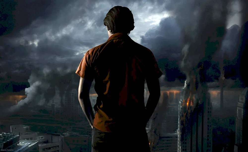 The guy with his back