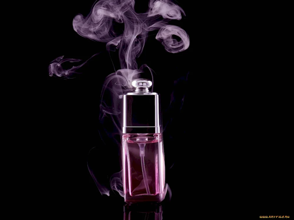 Parfume on black background