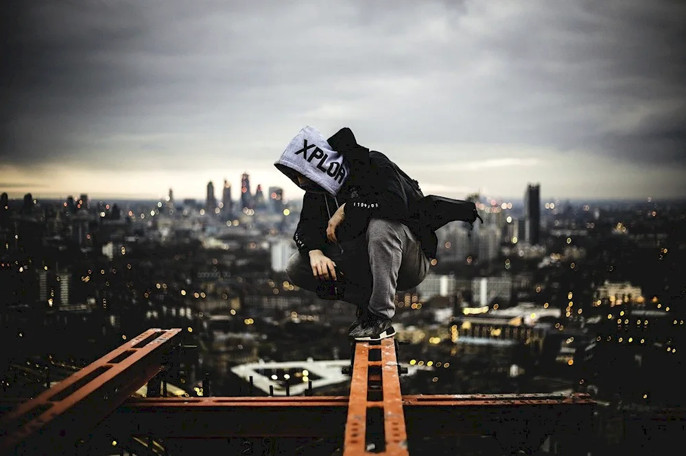 Parkour on the roof