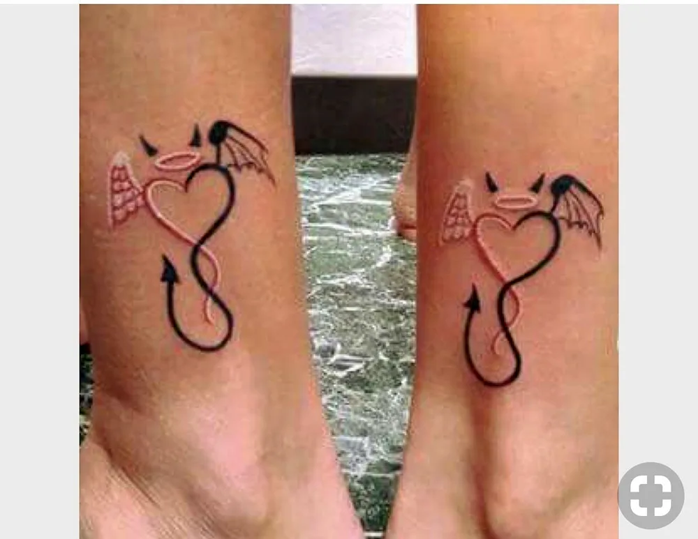 Pair tattoos for mother and daughter