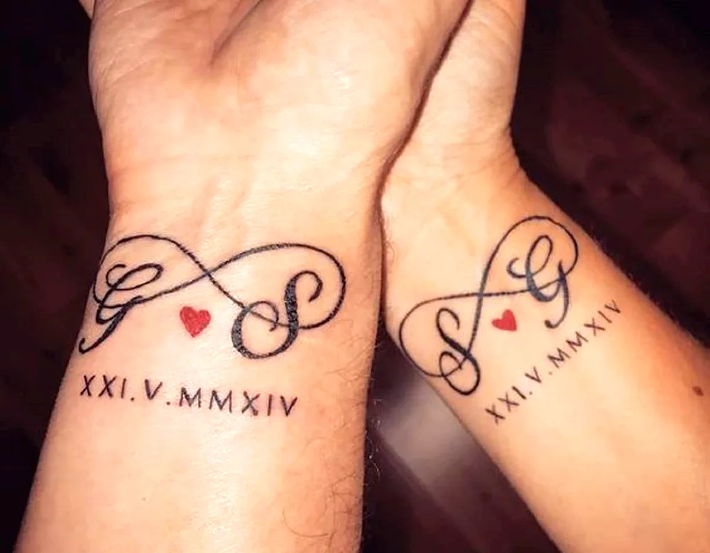 Double tattoo inscriptions