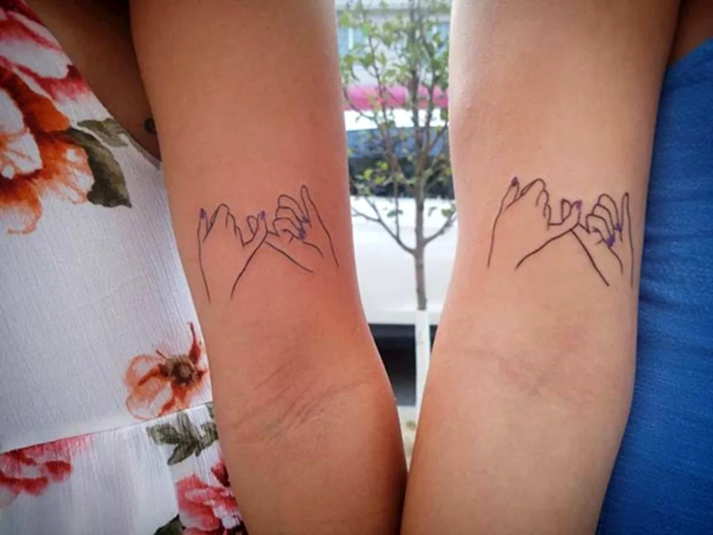 Pair tattoos for mum and daughter small