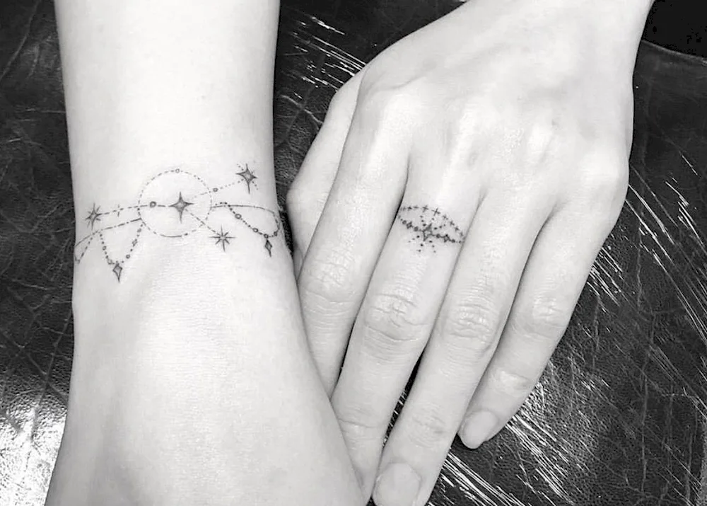 Pair tattoo bracelets