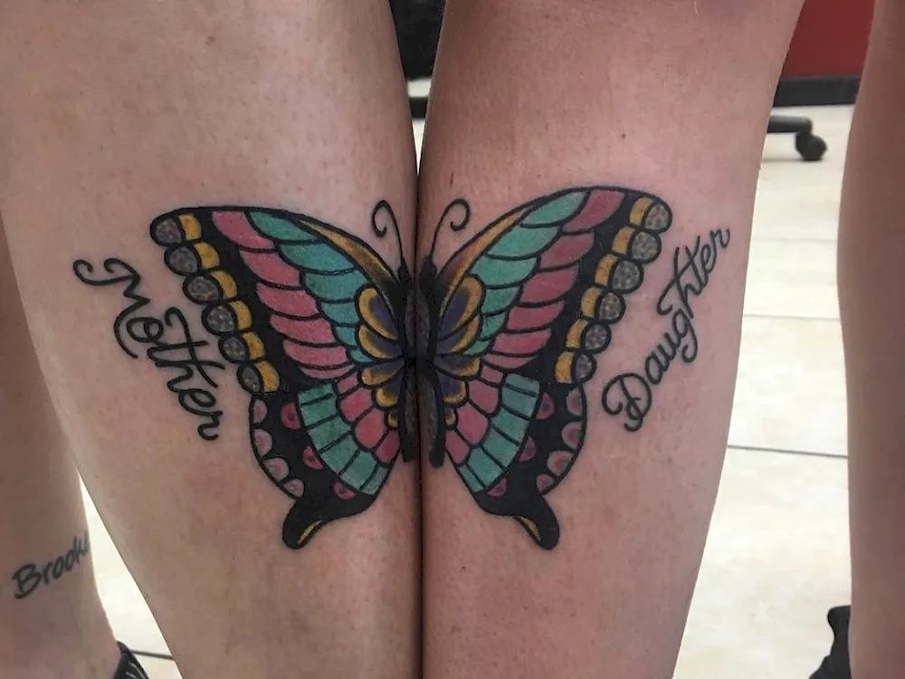 Pair tattoos for mum and daughter