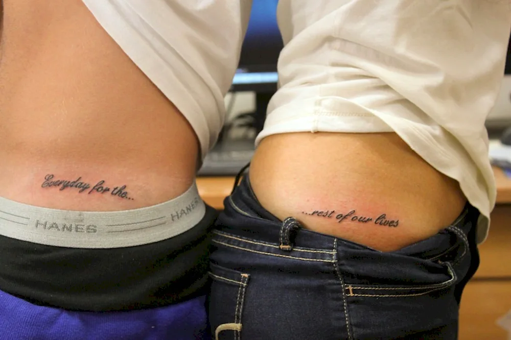 Double tattoo inscriptions