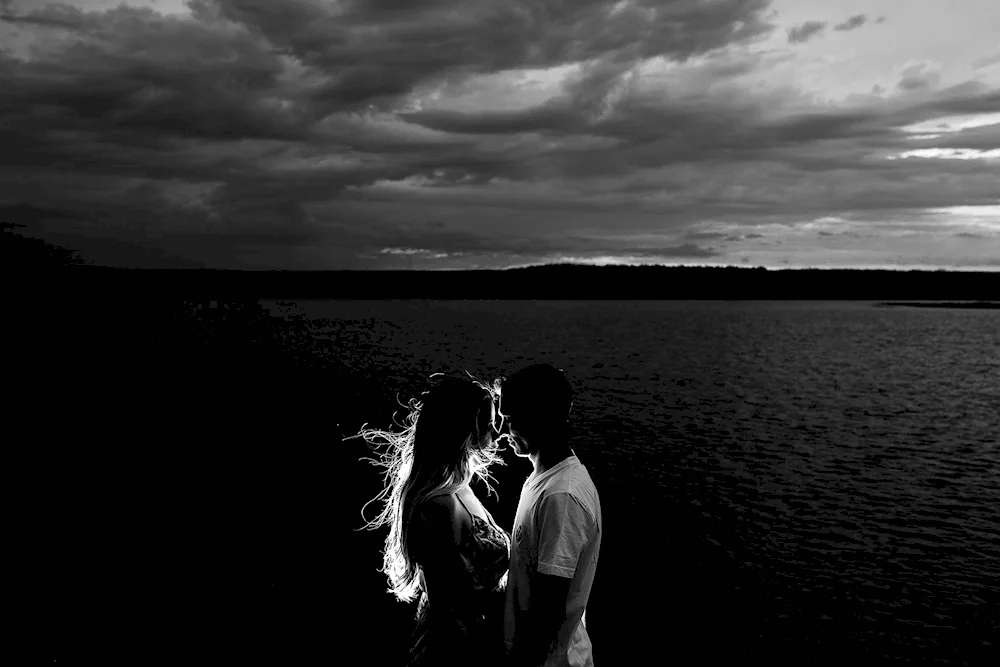 Couple in black and white