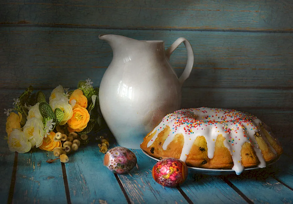 Nat still life with crockery