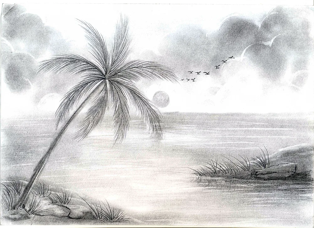 Landscape in pencil