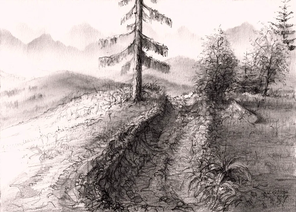 Landscape in pencil