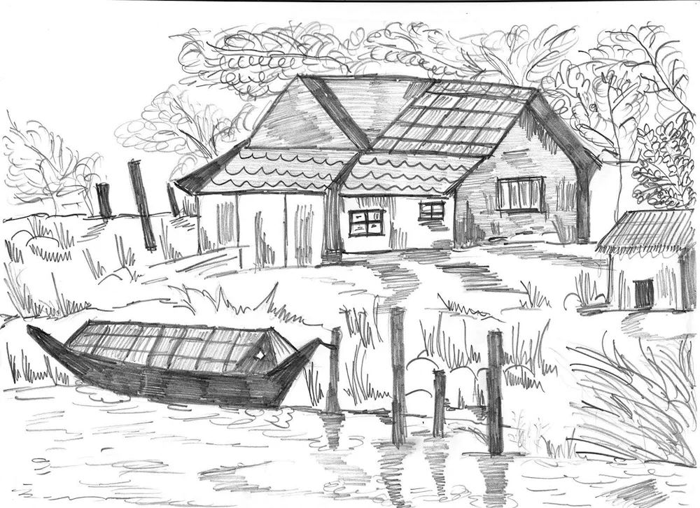 Fairy house drawing