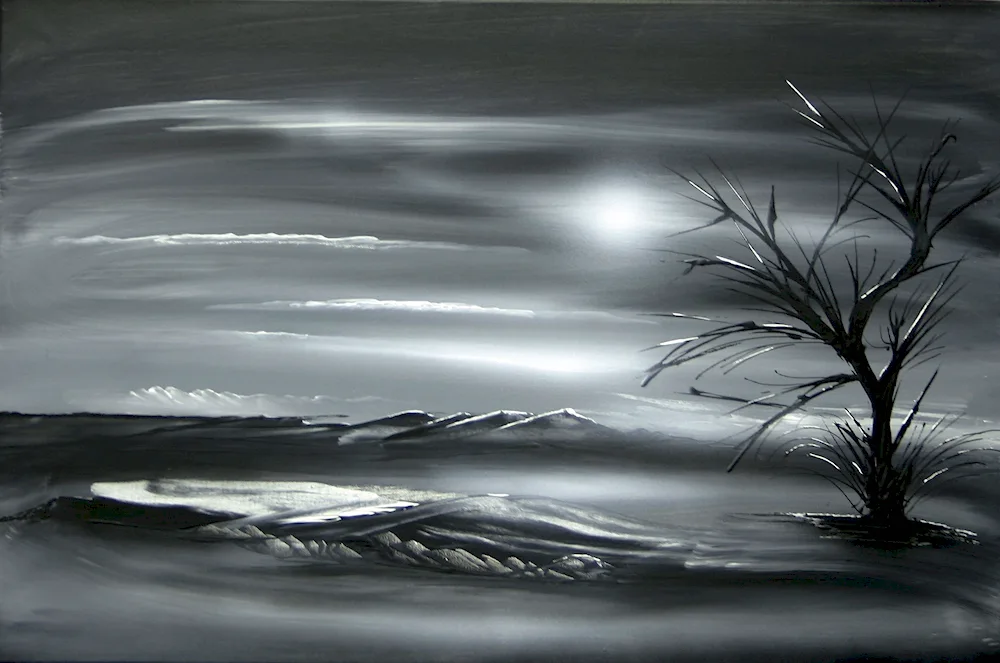 Scape in grey tones