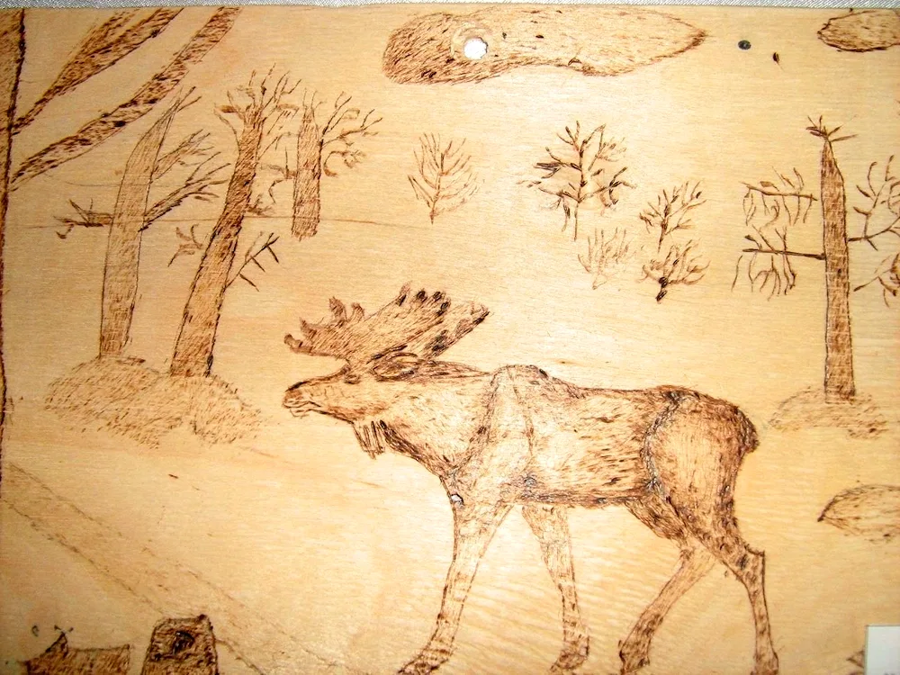 Woodburning. Wood