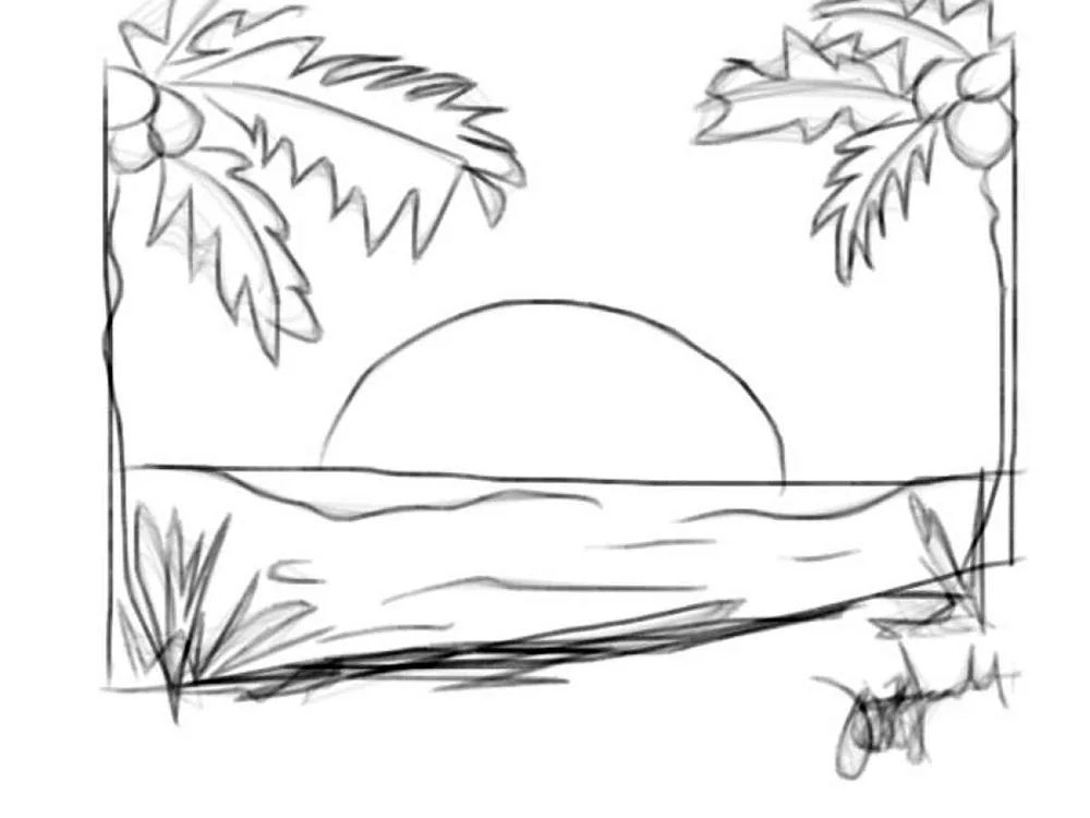 Nature landscapes for drawing