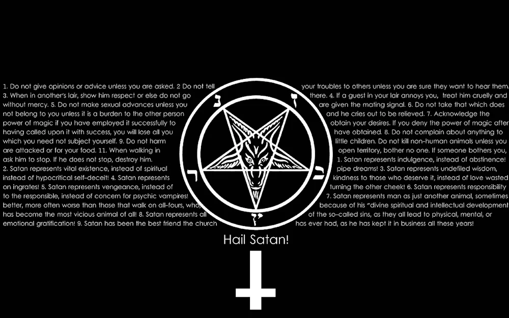 Devil pentagram with signs