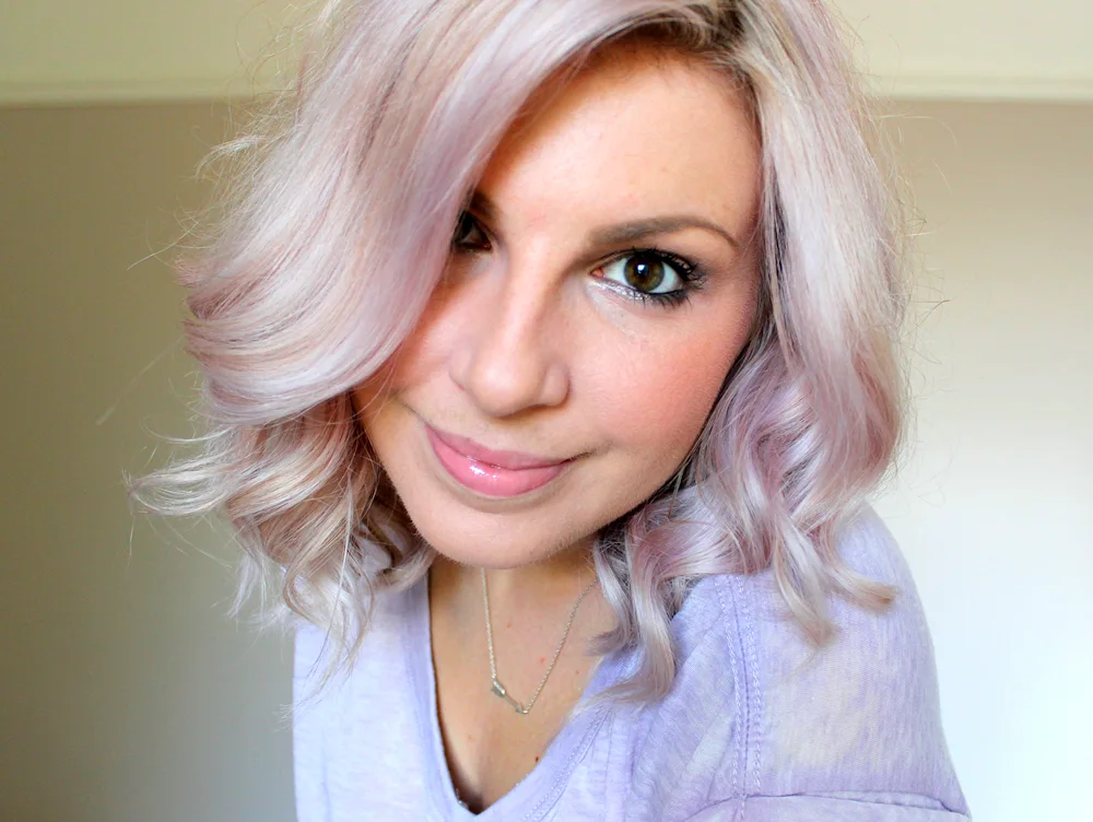 Peachy violet blond