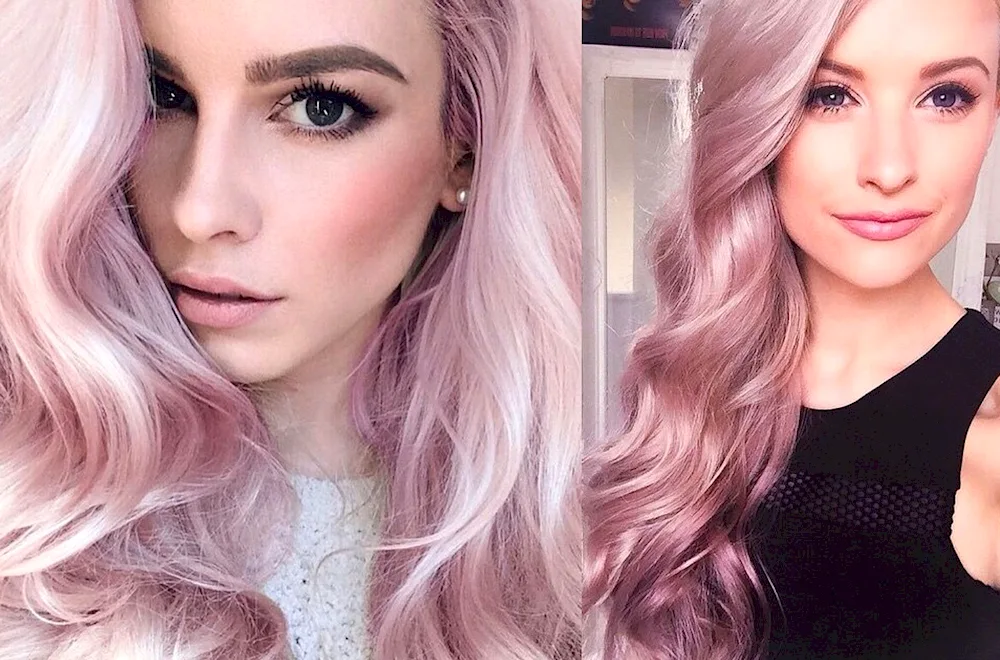 Pearl pink hair colour