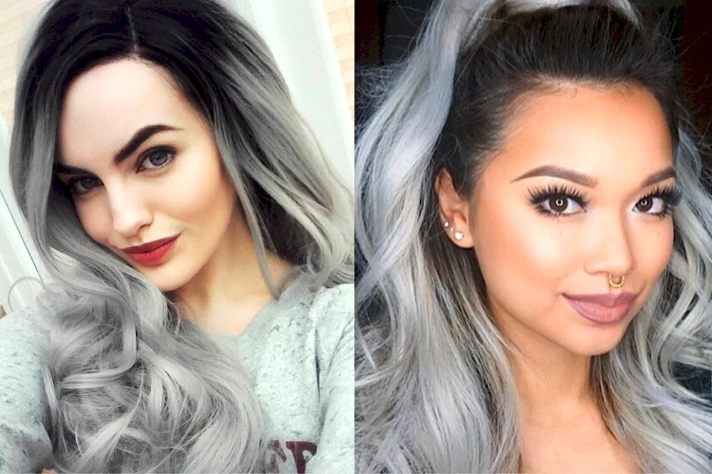 Dark blond hair colour with dark roots