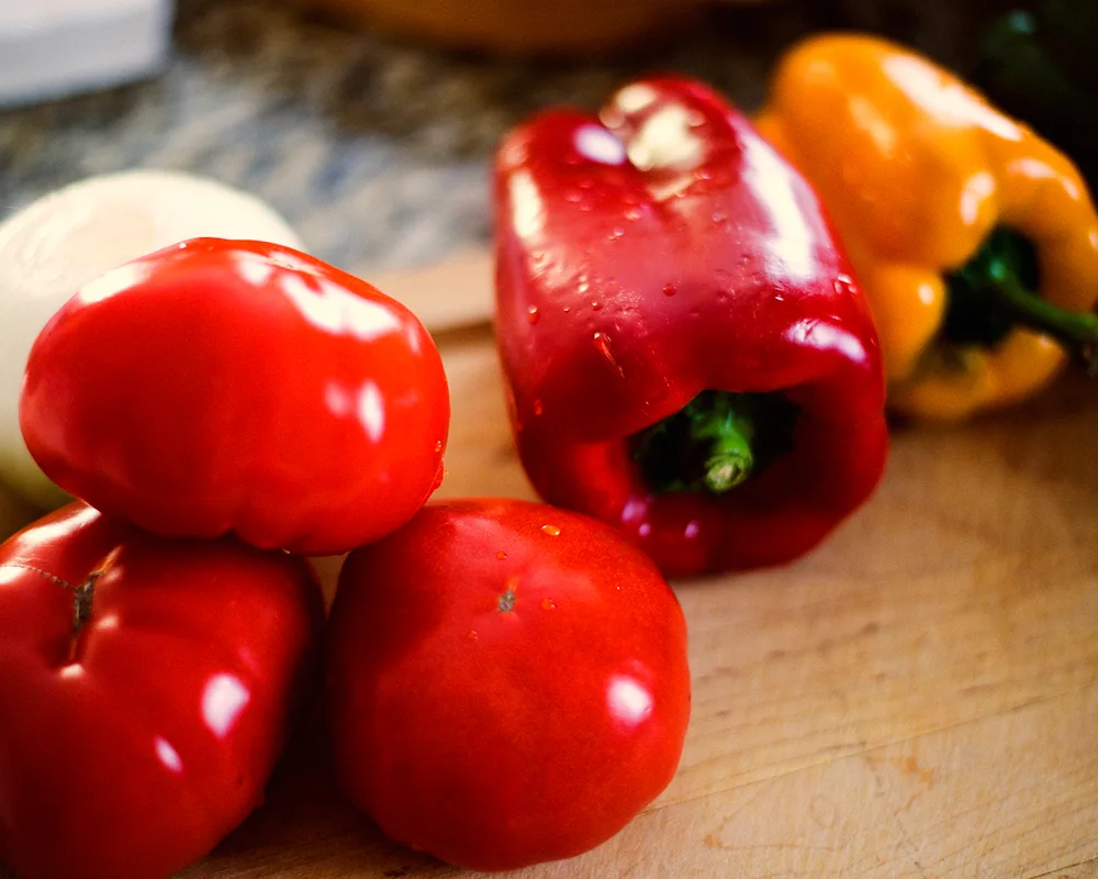 Paprika on a black background