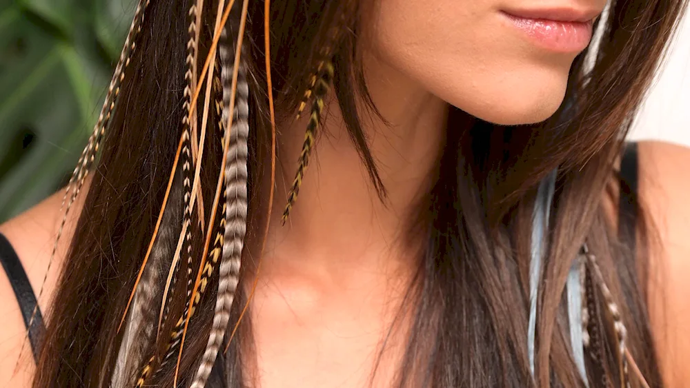 Feathers in hair
