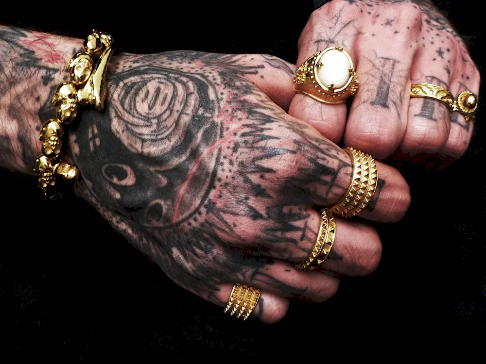 Tattoo rings on hand