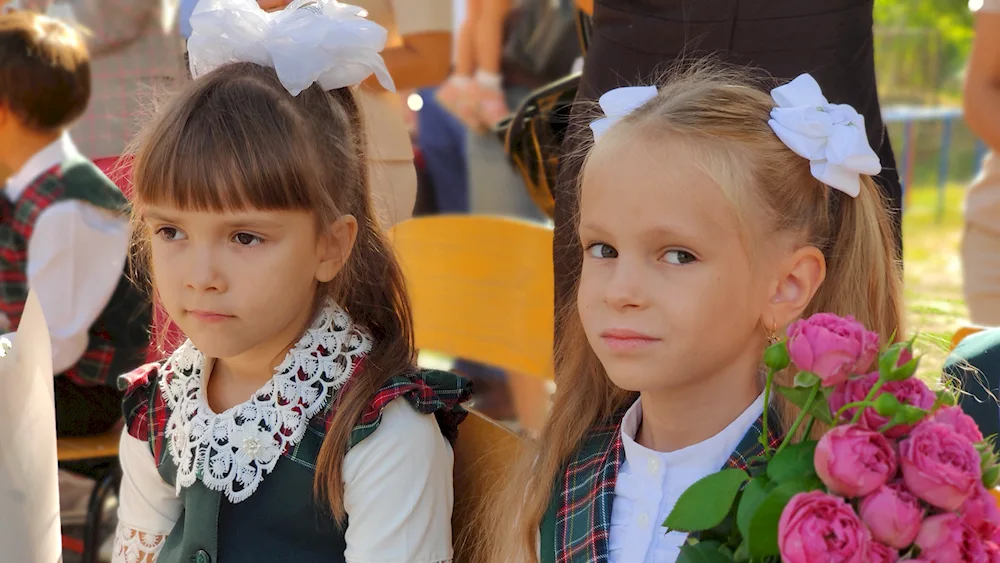 First-graders at the lineup