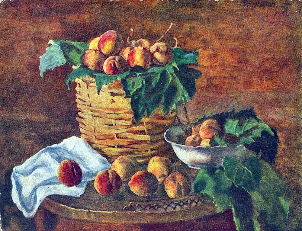 Peter Konchalovsky still life peaches