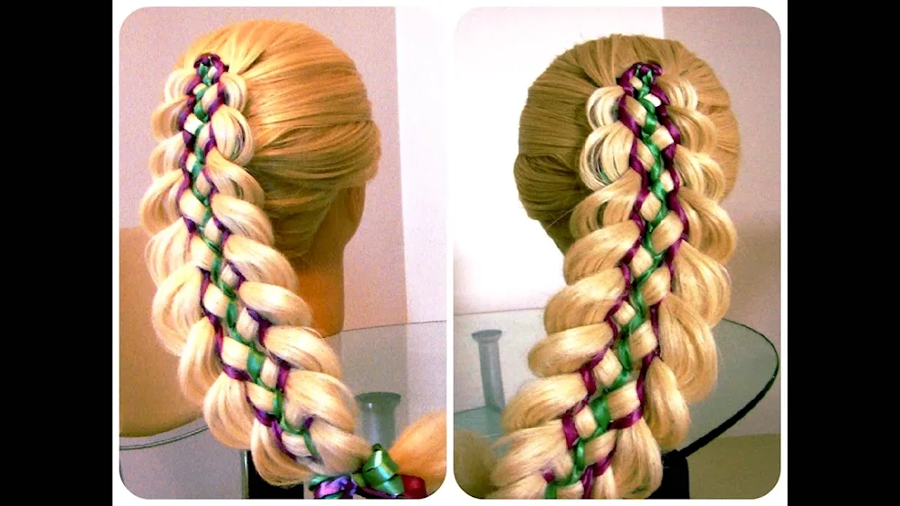Hirstyles with ribbons for girls