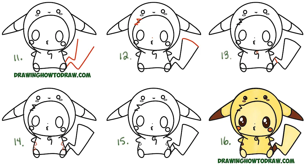 Hello Kitty step by step drawings