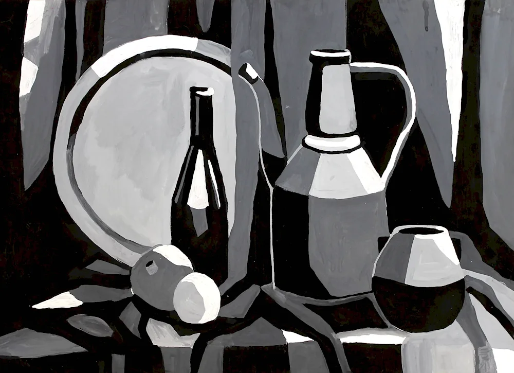 Picasso grisaille still life