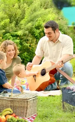 Family picnic in the countryside