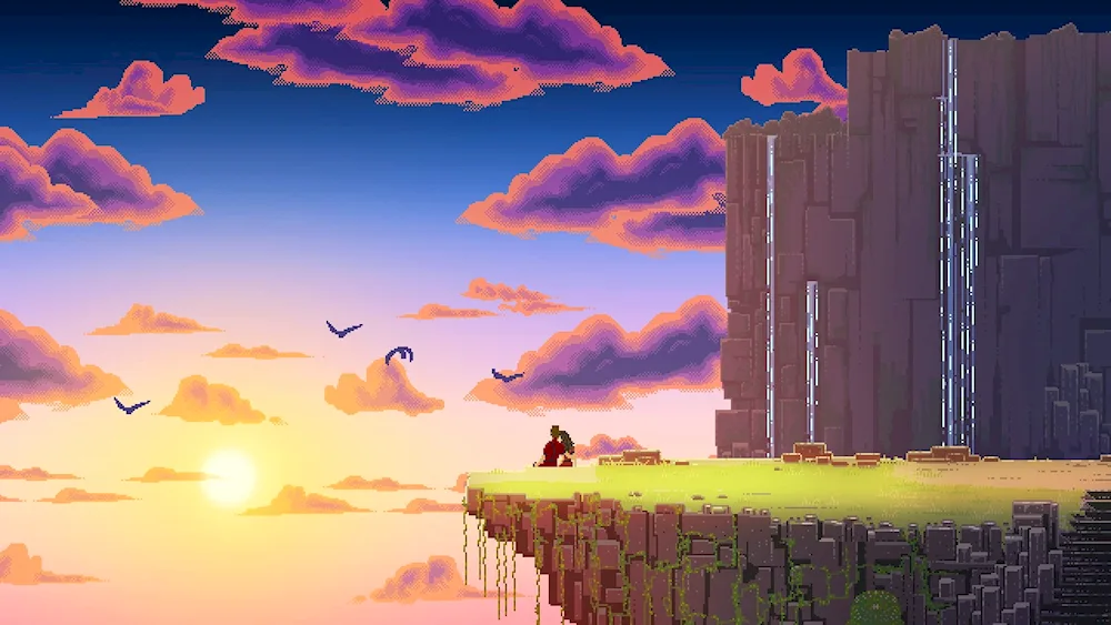 Pixel art landscape
